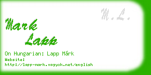 mark lapp business card